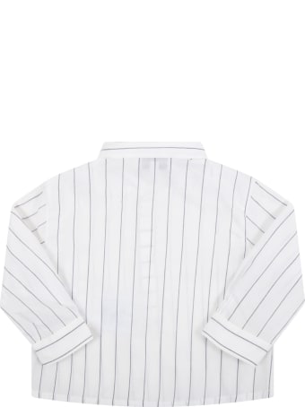 Armani Collezioni White Shirt For Baby Boy With Eagle