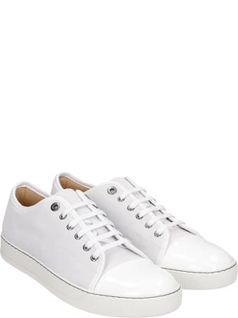 Lanvin Dbb1 Sneakers In White Suede And Leather