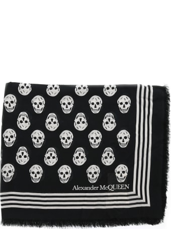 Alexander McQueen Ca Biker Skull Print Scarf