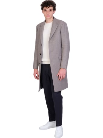 Theory Coat In Grey Wool