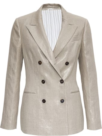 Brunello Cucinelli Double-breasted Linen Blazer