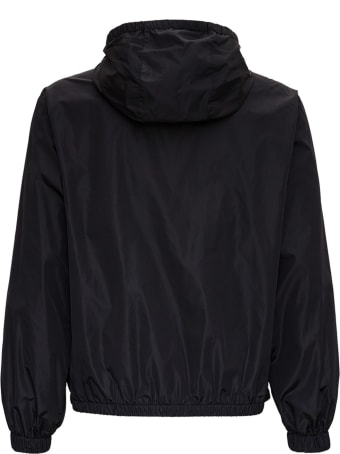 Valentino Windbreaker In Black Nylon With Logo