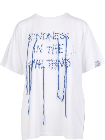 Golden Goose Aira Dream Maker Collection White Woman T-shirt With Front Embroidery