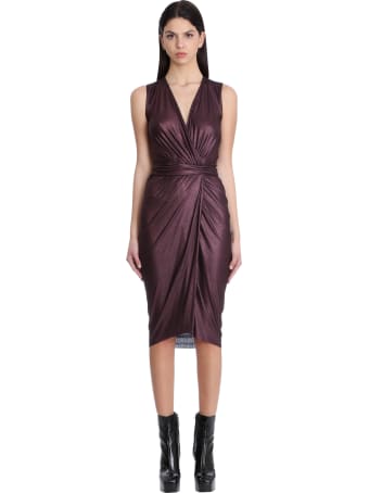 Rick Owens Lilies Dress In Viola Viscose