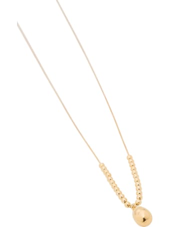 Bottega Veneta Necklace With Pendant In Gilded Silver