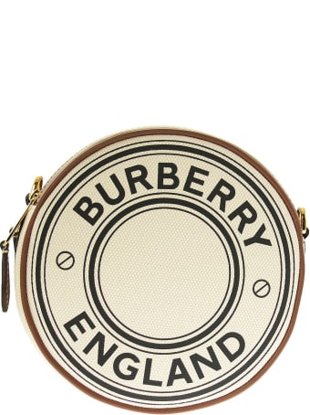 Burberry Logo Graphic Canvas And Leather Louise Bag Natural