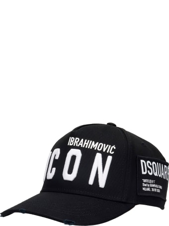 Dsquared2 D2xibra Icon Cap Hats In Black Cotton