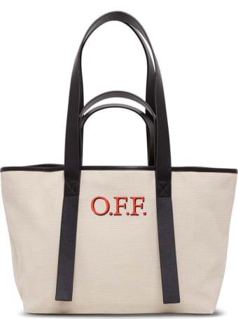 Off-White Tote Commercial Shopper In Canvas