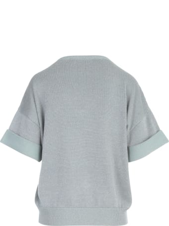 Base Lurex V Neck S/s Sweater