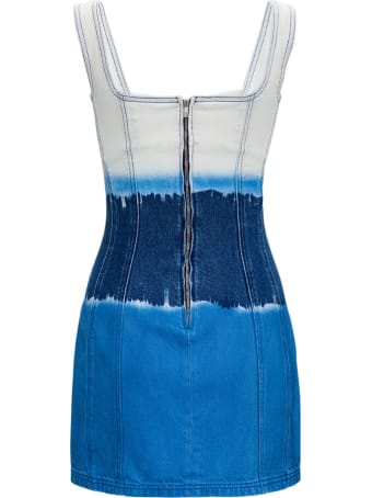 Alberta Ferretti Oceanic Tie Dye I Love Summer Denim Dress