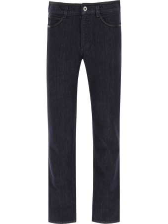Salvatore Ferragamo Jeans With Leather Trims
