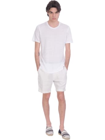 120% Lino T-shirt In White Linen