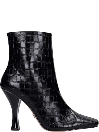 Kurt Geiger High Heels Ankle Boots In Black Leather
