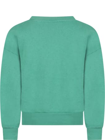 The Animals Observatory Green Sweatshirt For Kids