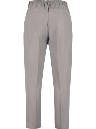 Maison Kitsuné Wool-blend Trousers With Drawsting At Waist