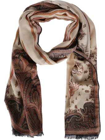 Etro Beige Cashmere-silk Blend Scarf