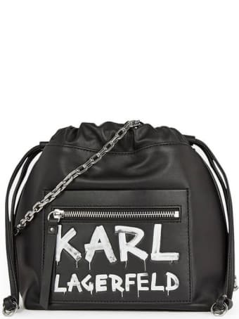 Karl Lagerfeld K/soho Graffiti Black Bucket Bag