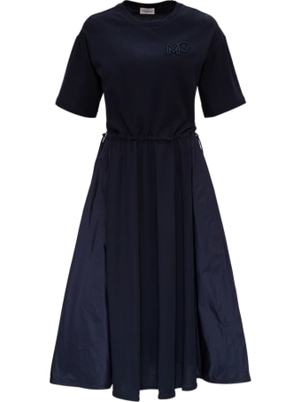 Moncler Long Dress With Embroidered Logo