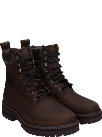 Timberland Courma Guy Combat Boots In Brown Leather