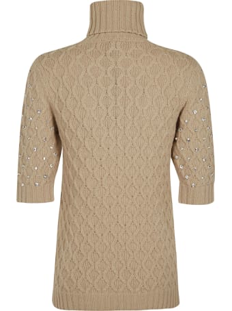 Blumarine Crystal Embellished Patterned Sweater