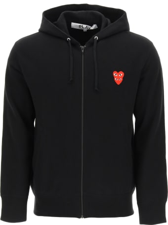 Comme des Garçons Shirt Boy Full Zip Sweatshirt With Logo Patch