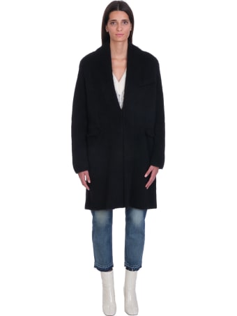 Laneus Coat In Black Wool