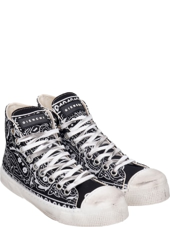 Gienchi J.m High Sneakers In Black Synthetic Fibers