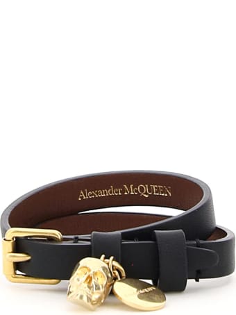 Alexander McQueen Double Wrap Skull Bracelet