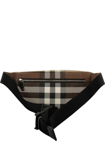 Burberry Check E-canvas Bum Bag Cason Dark Birch Brown
