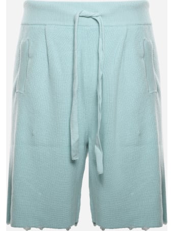 Laneus Knitted Bermuda Shorts With Fringed Hem