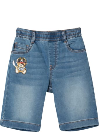 Moschino Blue Bermuda Shorts With Applications