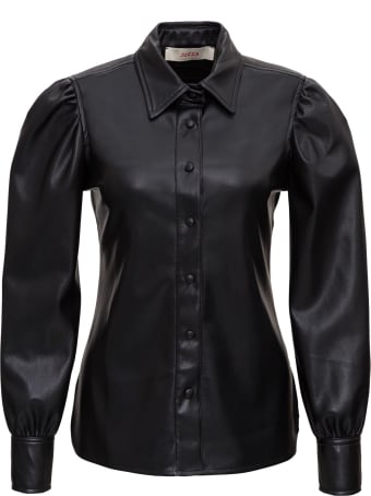 Jucca Leatheret Shirt With Puff Sleeves
