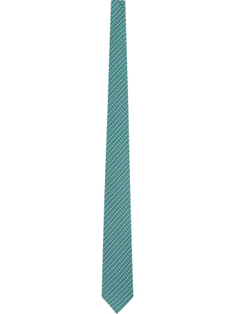 Salvatore Ferragamo Silk Tie With Micro Pattern