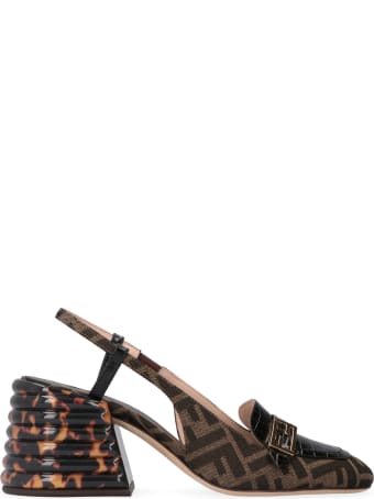 Fendi Promenade Fabric Slingback Pumps
