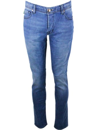 Sartoria Tramarossa Leonardo Stretch Selvedge Denim Trousers With 5 Pockets With Tailored Stitching