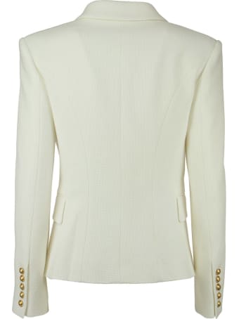 Balmain Double-breasted Cotton Blazer With Golden Embossed Buttons