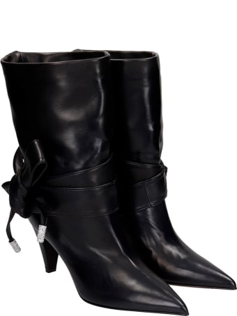 Alexandre Vauthier High Heels Ankle Boots In Black Leather