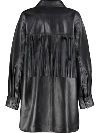 STAND STUDIO Sabitha Leather Fringed Jacket