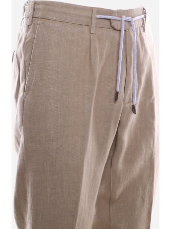 Eleventy Linen Trousers With Drawstring