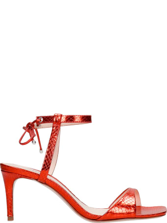 Schutz Sandals In Red Leather