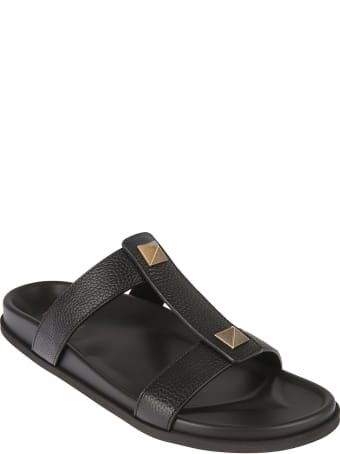 Valentino Garavani Stud Detail Flat Sandals