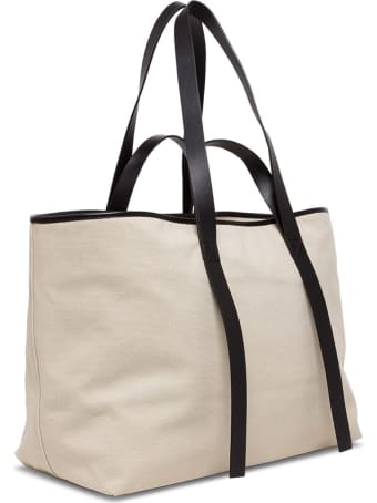 Off-White Tote Commercial Shopper In Canvas