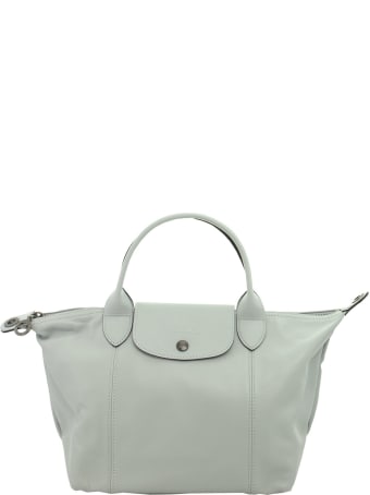 Longchamp Le Pliage Cuir Top Handle Bag S Sky Blue