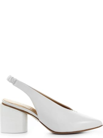 Halmanera White Nappa Leather Slingback Pump