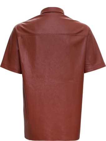 Nanushka Adam Brown Vegan Leather Shirt