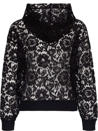 Valentino Lace Hoodie With Front Logo