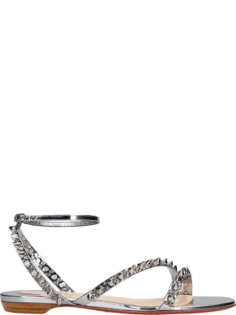 Christian Louboutin Mafaldina Flats In Silver Leather