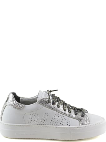P448 White/silver Leather Women's Sneakers