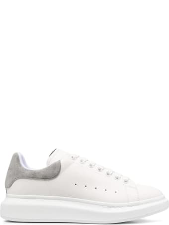 Alexander McQueen Man White Oversize Sneakers With Grey Suede Spoiler