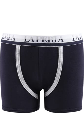 La Perla Blue Boxer For Boy With Logo